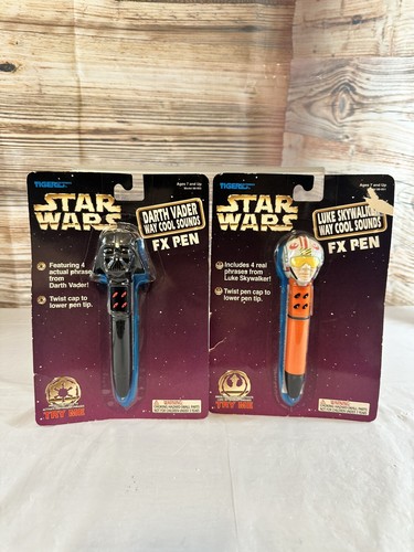 Vintage Tiger Electronics Star Wars Darth Vader Luke Sky Walker FX Stifte im Paket