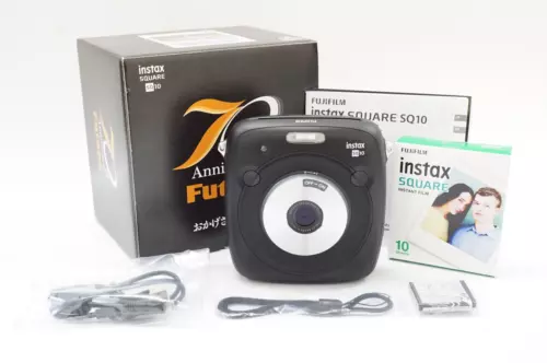 FUJIFILM SQUARE SQ10 black Digital instax film camera w/Box & 10-sheet Films