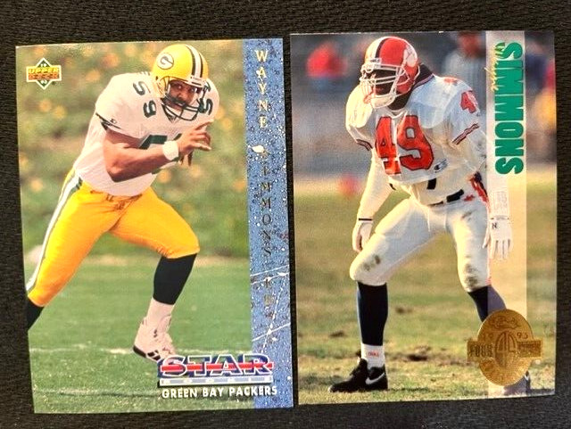 NFL - Wayne Simmons 1993 Upper Deck Star Rookie & 1993 Classic 4 Sport RC