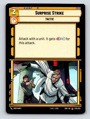 Surprise Strike Tactic Event Card Command Aggression Event Tactic 2C 3P No HP