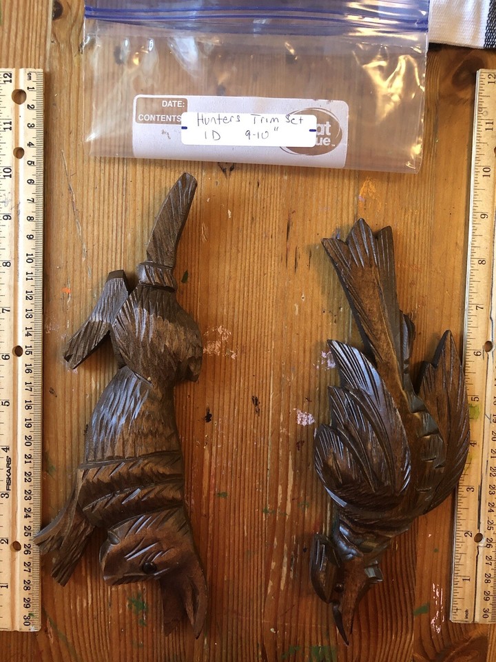 Hunters Cuckoo Clock Trim Set Rabbit & Bird eBay