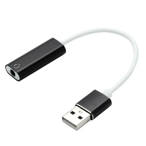 USB To 3.5 mm Stereo Jack Headset Audio Adapter Cable External Sound Card Jack