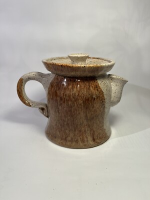 Studio Art Pottery einzigartiges Design zweifarbig Steinzeug Teekanne Tee Kaffee signiert