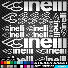 23x Cinelli Vinyl Aufkleber Sticker Blatt Fahrrad Rahmen Radfahren Cycle MTB MX