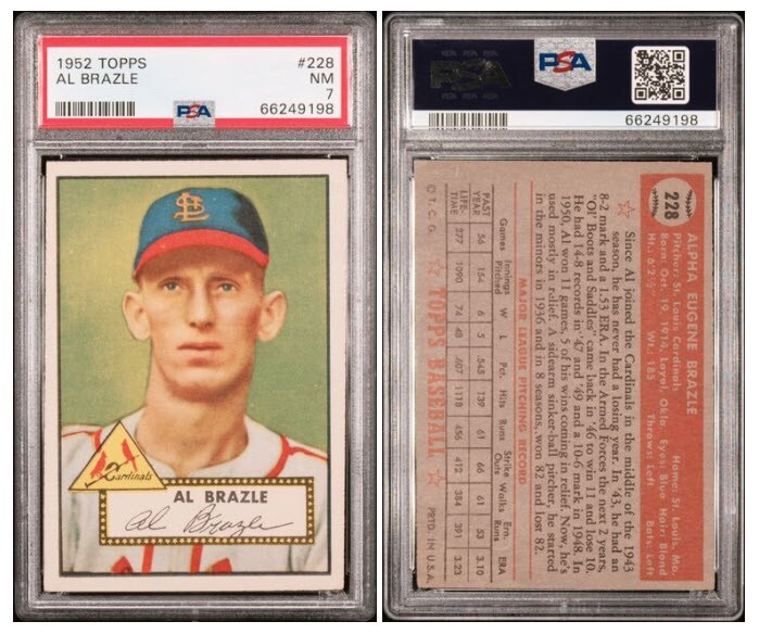 1952 Topps Al Brazle #228 PSA 7 NM