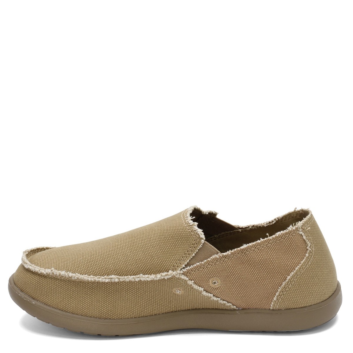 Crocs Santa Cruz Loafer Shoes Mens Size 8 Khaki Canvas Slip