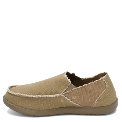 Crocs Santa Cruz Loafer Shoes Mens Size 8 Khaki Canvas Slip