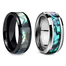 Men/Women Couple Stainless Steel Wedding Rings Titanium Engagement Band 6-13