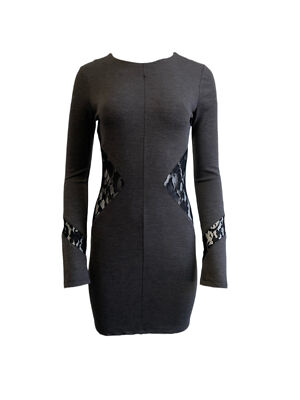 slim fit dress slacks The Roberta Embellished Off The Shoulder Fitted Gown Fog Grey / 8 main image 1