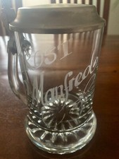 Bierglas "Prost Manfred" mit Zinndeckel