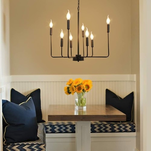 Vintage 6-8 Light Candle Pendant Lighting for Slope Roof E12 Bulbs(Not Include) - Bild 25 von 25