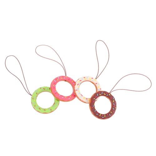 4 Pcs Donut -Ringe Damen Mann Donut-Telefon-Armband Telefonanhänger - 第 1/12 張圖片