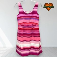 NWT Women's Loft Ann Taylor Striped Sunset Gradient Fit & Flare Dress