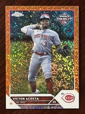 2023 Topps Pro Debut Chrome Victor Acosta Orange Mini Diamonds Refractor #/25 SP