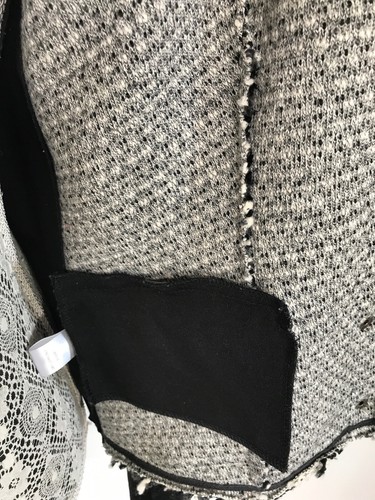 Red Saks Fifth Avenue Knit Jacket Blazer Lightweight Unlined Womens Sz S Black - Picture 6 of 11