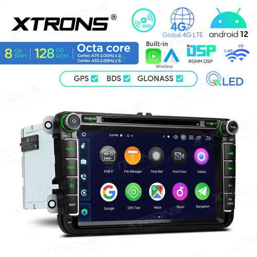 8" QLED Android CarPlay DVD Stereo GPS Radio 4G LTE WiFi 128G For VW Golf Passat - Photo 1 sur 19