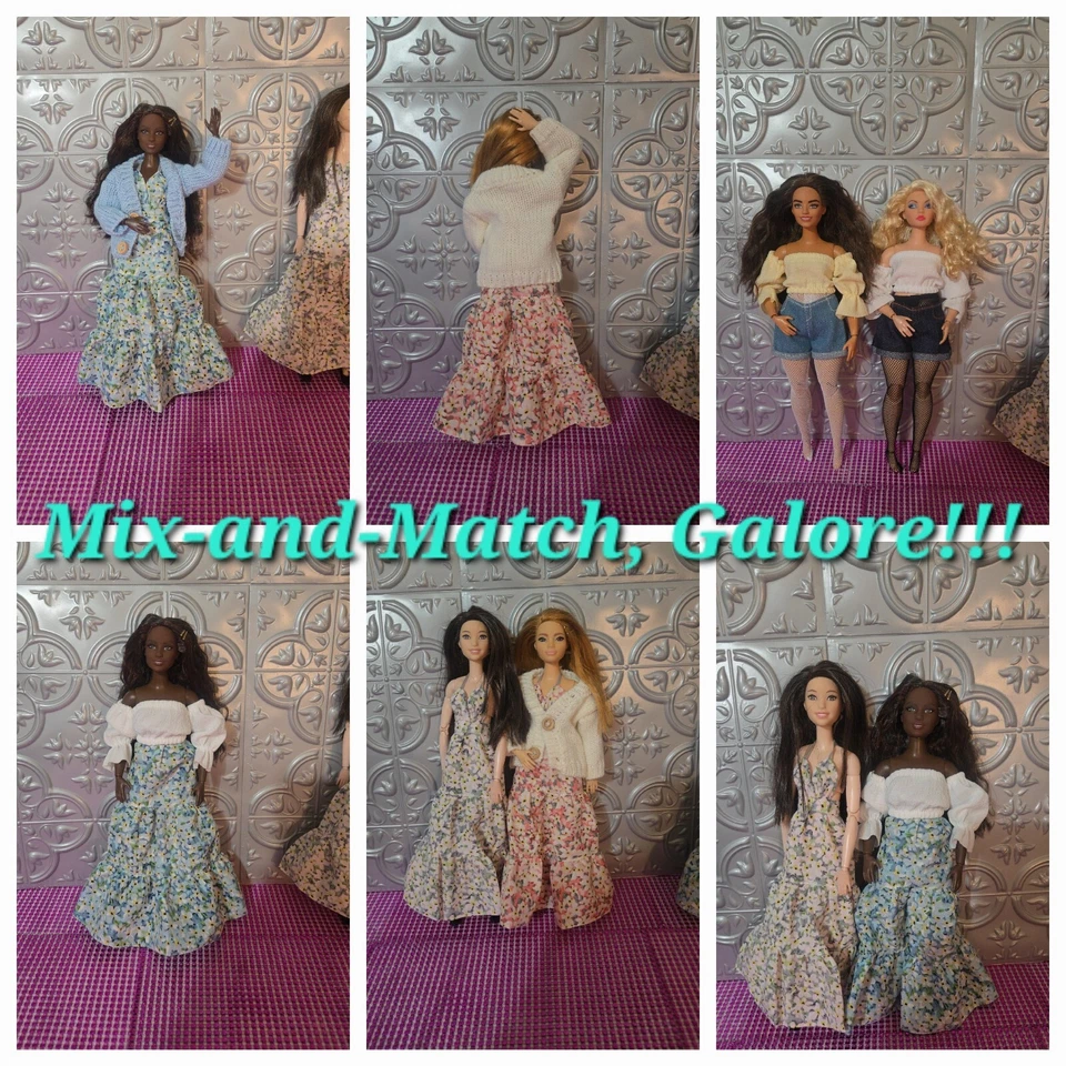 Barbie Curvy Clothes  Made to Move Barbie Dress ~ NO DOLLS ~ #15 Pc Outfit Set  - Image 2 of 4