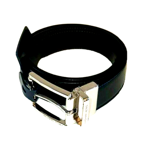 MICHAEL KORS Men's Reversible Rectangular 31MM Dress BLACK Leather Belt Size 32 - Afbeelding 1 van 3