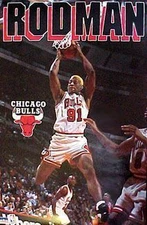 OOP Poster Dennis Rodman Rebound Chicago Bulls NEW Starline #3247