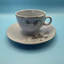 Vintage Taylor Smith & Taylor BLUE MIST pattern tea cup and saucer REPLACEMENT