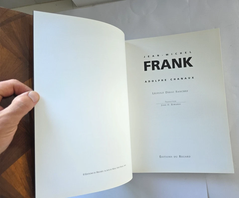 JEAN-MICHEL FRANK ADOLPHE CHANAUX (French /English) SANCHEZ EDITIONS DU REGARD - Image 2 of 4