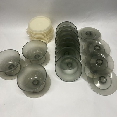 Set of 11 Tupperware Vintage Custard Pudding Ice Cream Dessert Bowls Cups Lids