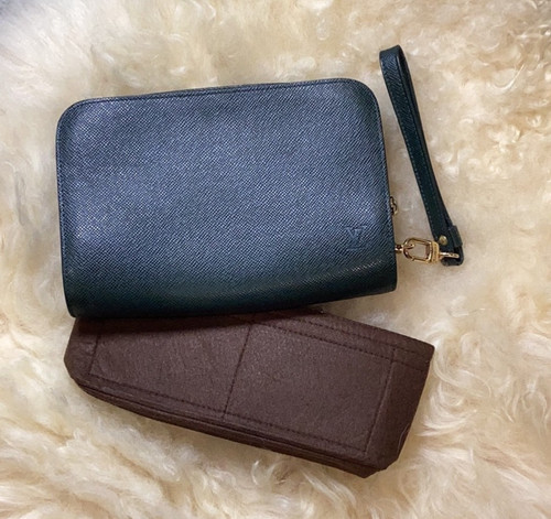 Authentic Louis Vuitton Taiga Baikal Clutch Bag