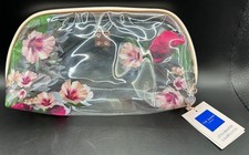 Ted Baker Little Beauties Floral Clear Wash Bag Cosmetic Pouch Rose Gold