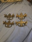 Set Of 4 Vintage Brass Chip N Dale Batwing Drawer Pulls 2.5 Center Holes — photo 5