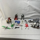 Vintage 1990s Power Rangers Mix Lot of Bandai Action Figures & Two Vehicles