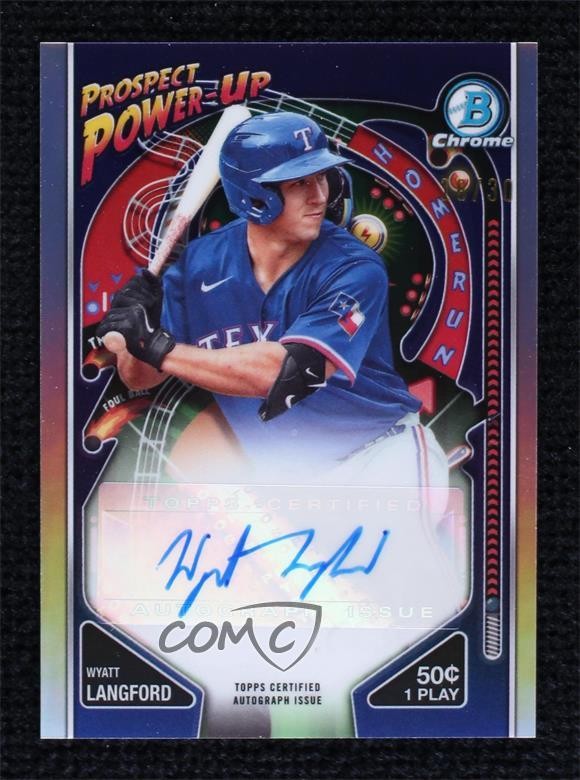 2024 Bowman Prospect Power-Up Auto /30 Wyatt Langford #PPA-WL Auto 0g4