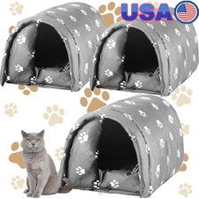 3 Pcs Cat Houses Outdoor Winter Weatherproof Insulated Stray Feral Cat Dog House