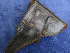 ORIGINAL GERMAN WW2 P08 LUGER MILITARY HARDSHELL LEATHER HOLSTER MADE IN 1936