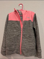 PUMA Girl's Sz XS Gray Coral Zip-Up Jacket