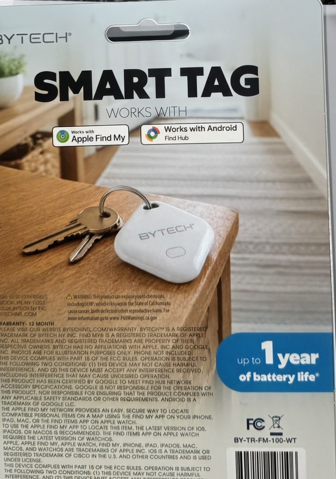 BYTECH Smart Tag Bluetooth Tracker Key Finder for Apple Find My ...