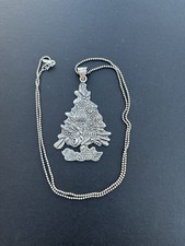 Sterling Silver Christmas Tree Pendant Necklace