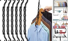 -Closet-Organizers-and-Storage, Magic-Hangers-Space-Saving-for 6 Pack Black