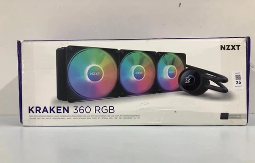 NZXT KRAKEN 360 RGB HIGH-PERFORMANCE 360MM LIQUID COOLER. Read description