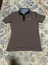 Rhone Commuter Polo Shirt Mens M Performance 2 Button Stretch Micro Stripe