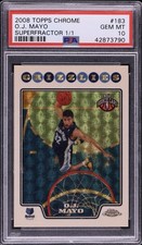 OJ O.J. Mayo 2008-09 Topps Chrome #183 Superfractor Rookie Card RC 1/1 PSA 10. rookie card picture