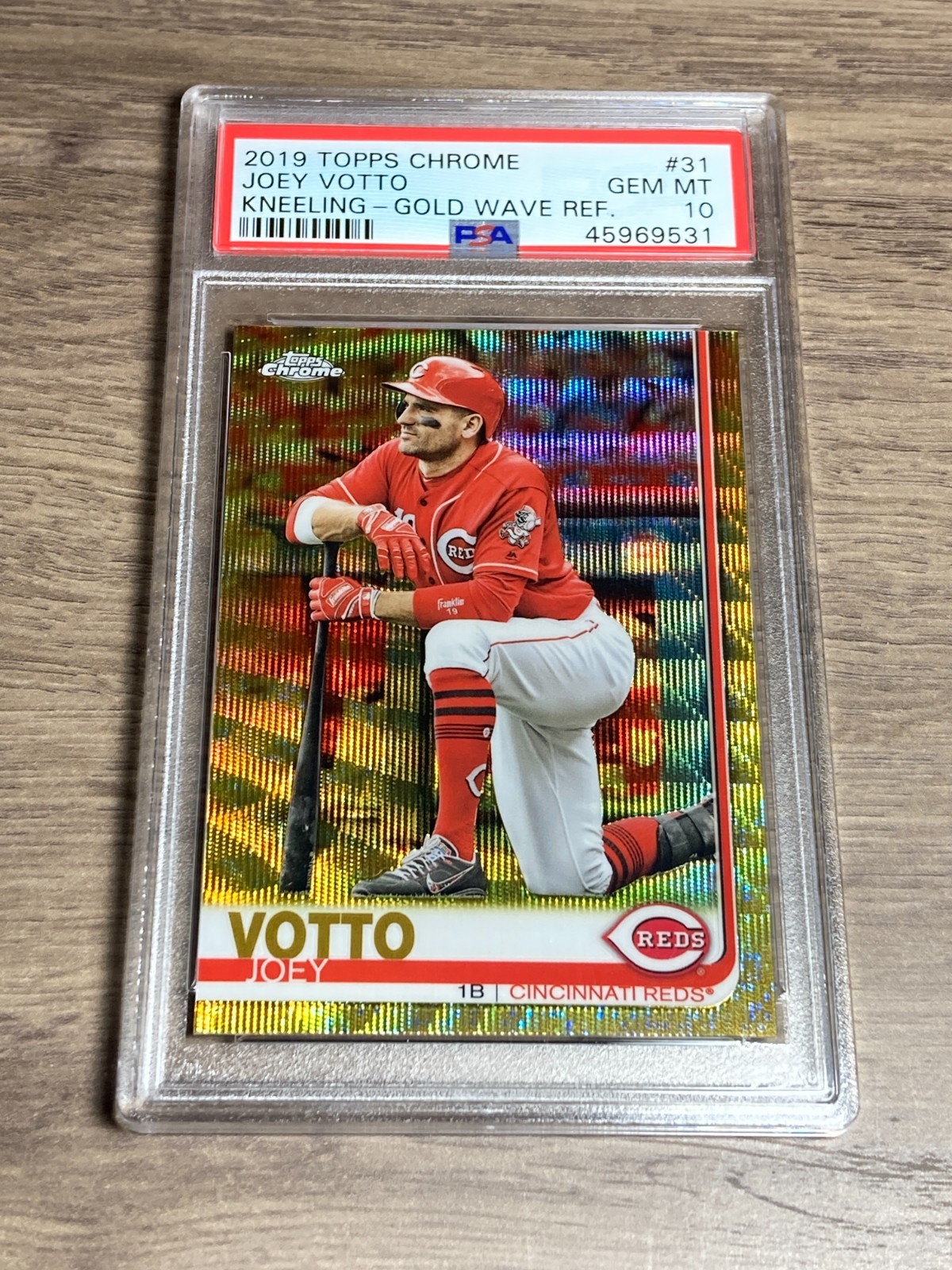 Joey Votto 2019 Topps Chrome PSA 10 Gem Mint Card #31 Gold Wave Refractor /50