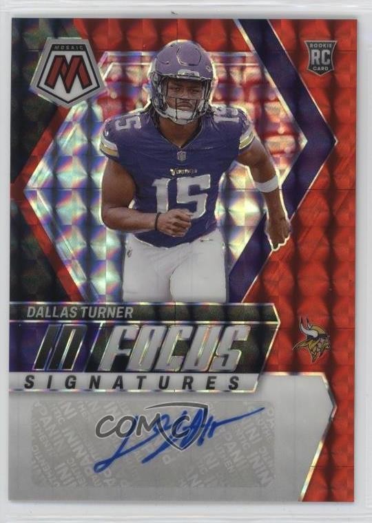 2024 Mosaic In Focus Signatures Red Prizm /199 Dallas Turner Rookie Auto RC 4t6