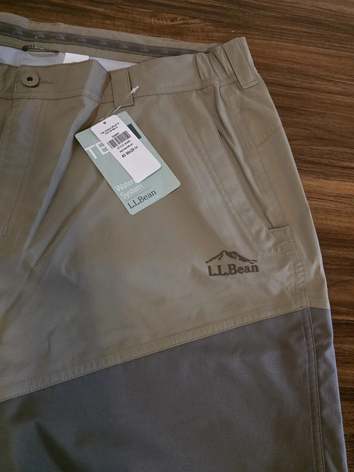 LL Bean Mens Tek Ash Green Upland Waterproof Briar Hunting Pants 40x29 NWT $220 - Image 4 of 4
