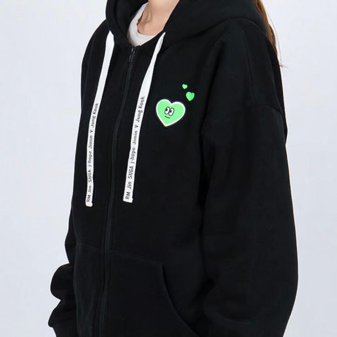 BTS World Zip Up Hoodie 21 ver Black Netmarble Jung Kook V Jimin