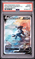 2023 POKEMON SWORD AND SHIELD CROWN ZENITH FULL ART/HISUIAN SAMUROTT V PSA 10