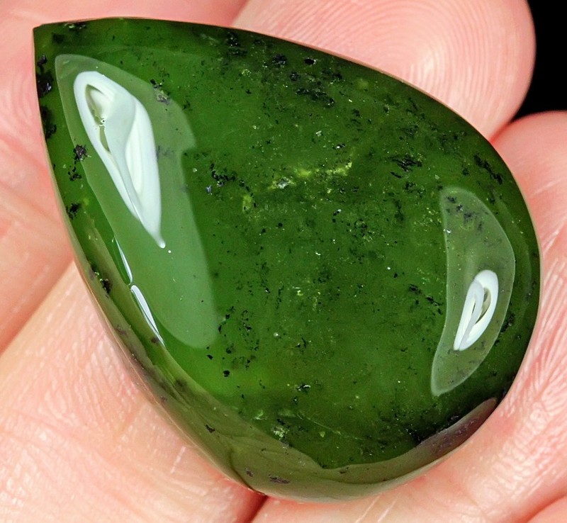 42.7Ct African Spiderweb Green Opal Cab SOGA151