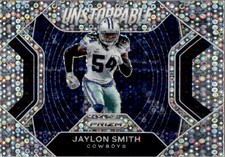 Jaylon Smith 2020 Panini NFL Prizm No Huddle Unstoppable Holo Silver Disco #3