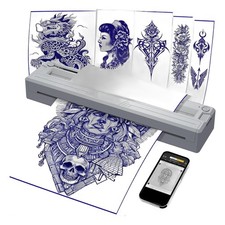 New Tattoo Stencil Printer - Wireless Bluetooth Thermal Kit with 10 Transfer