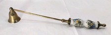 Decorative Metal Brass ? Candle Snuffer Flower Design Long Handle Damaged *Read*