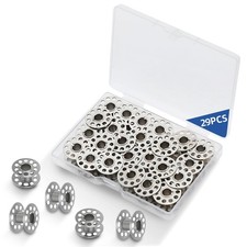 29 Pcs Metal Bobbins for Sewing Machine   Class 15 Size, Compatible silver